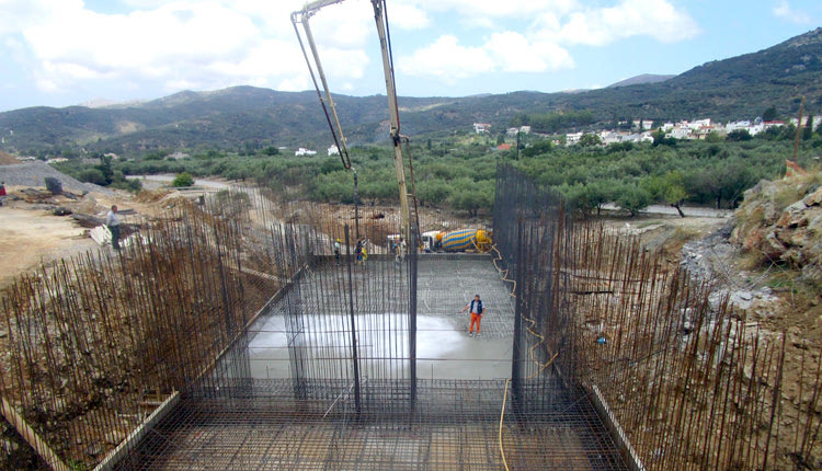 Φρεάτια  απόσβεσης ενέργειας  νερού -   Σκυροδέτηση 