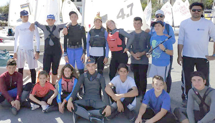 Οι αθλητές της ομάδας του Ιστιοπλοϊκού Ομίλου Ηρακλείου