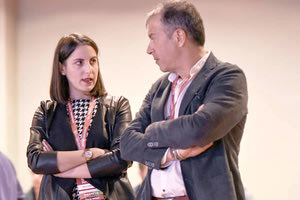 Ο Θεοδωράκης με τη Μαρία Δαμανάκη