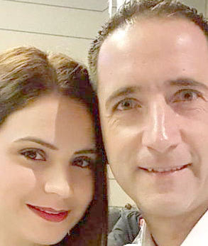 ο Γιάννης Μαργαρίτης και η  σύζυγος του Καρπάθιου τερματοφύλακα της Δαμάστας