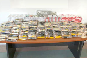 Η κατασχεθείσα ποσότητα με λαθραία τσιγάρα