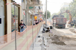 έργα στον πεζόδρομο της Δικαιοσύνης