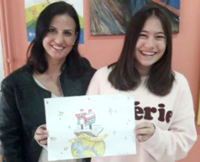 Με την καθηγήτρια Εικαστικών, κ. Κλειώ Χρηστάκη