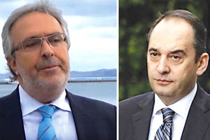 Ο περιφερειακός σύμβουλος Γιώργος Ζερβάκης και ο βουλευτή της ΝΔ Γιάννης Πλακιωτάκης