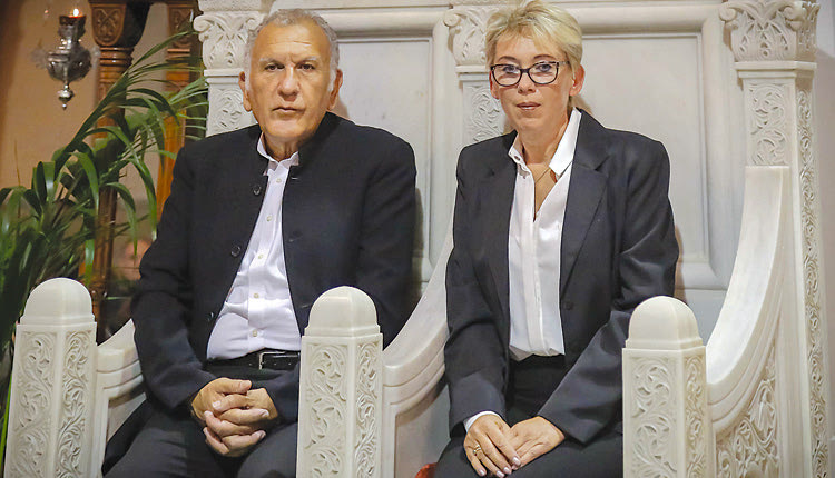 Το ζεύγος Κρασάκη που δώρησε την εικόνα  στον Άγιο Μηνά 