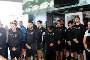 Οι ποδοσφαιριστές του ΟΦΗ στο χθεσινό αγιασμό