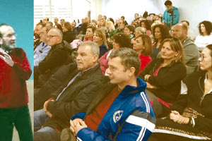 Ο κ. Κοτζαμανίδης στο σεμινάριο στο οποίο έδωσαν το «παρών» αρκετοί γυμναστές