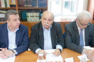 Ο κ. Βούτσης με τους κ.κ. Αρναουτάκη και Παπαδάκη