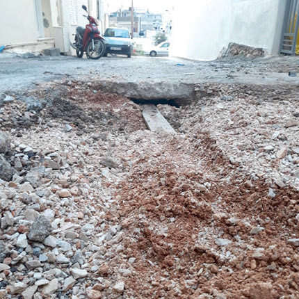 Οδός Καλλιόπης χθες στο Ηράκλειο.