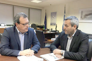 Στιγμιότυπο από τη συνάντηση Φάμελου - Μαμουλάκη