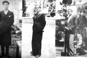 Τα αδέρφια της Ολυμπίας Δεσποτάκη – Δρακακάκη που δολοφονήθηκαν από τους Γερμανούς στις 28 Αυγούστου 1944. Από αριστερά ο Σπύρος, ο Μανόλης, ο Χαράλαμπος και ο Αναστάσης.