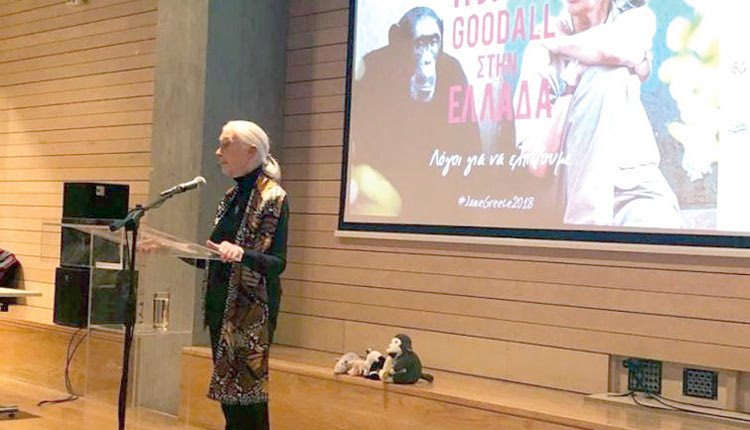 Η διεθνούς φήμης πρωτευοντολόγος, ηθολόγος και πρέσβειρα Ειρήνης των Ηνωμένων Εθνών, Dr. Jane Goodall από το Ηράκλειο