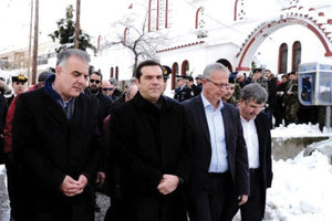 Τα Θεοφάνια στη χιονισμένη Σαμοθράκη γιόρτασε ο πρωθυπουργός