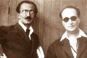 Ο Νίκος Καζαντζάκης με τον φίλο του Άγγελο Σικελιανό