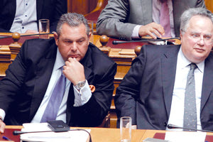 ο πρώην υπουργός Εθνικής Αμυνας Πάνος Καμμένος κατά του Νίκου Κοτζιά