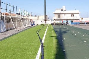 Οι εργασίες τοποθέτησης του νέου χλοοτάπητα στο γήπεδο του ΠΟΑ