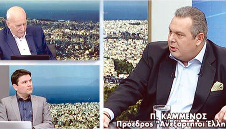 ο Πάνος Καμμένος μιλώντας χθες στον ΑΝΤ1.