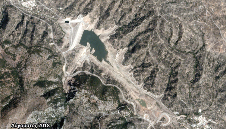 Το φράγμα Αποσελέμη πριν μερικούς μηνες αδιο από τον δορυφόροι