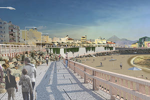 Η φωτορεαλιστική προσέγγιση της υπό διαμόρφωση παραλίας στον κόλπο του Δερματά είναι εντυπωσιακή