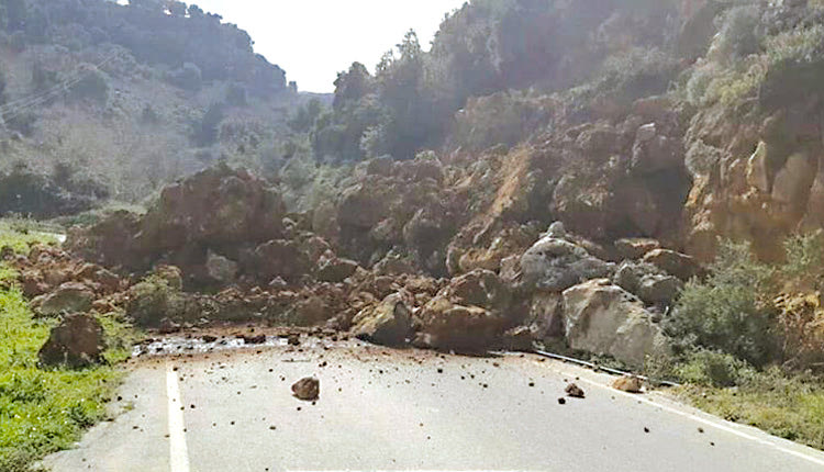 κατολισθήσεις στο Ρουσσοσπίτι στο Ρέθυμνο