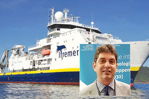 To γαλλικό ερευνητικό κέντρο “Ifremer” «όχημα» της ερευνητικής αποστολής, στην οποία μετέχουν επιστήμονες από το Ινστιτούτο Ωκεανογραφίας του ΕΛΚΕΘΕ και ο κ. Άρης Καραγεώργης, από το  Ινστιτούτο Ωκεανογραφίας