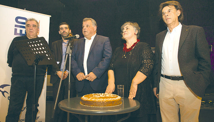 O Ηλ. Λυγερός στο πλαίσιο ανοικτής εκδήλωσης που πραγματοποιήθηκε με αφορμή την κοπής της πρωτοχρονιάτικης πίτας της παράταξής του