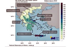 Πρώτη και με διαφορά η Κρήτη σε βροχοπτώσεις σε σχέση με όλη την υπόλοιπη Ελλάδα