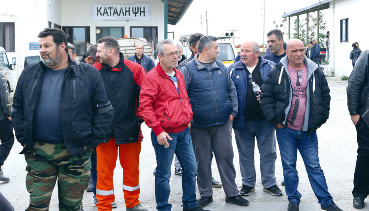 Από τη χθεσινή κινητοποίηση των εργαζομένων στην Καθαριότητα