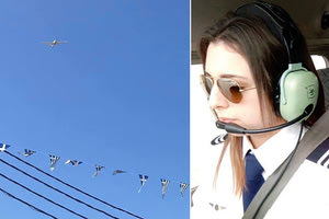 Το αεροπλάνο με πιλότο τη Μαρία Γιατράκη μαγνήτισε τα βλέμματα