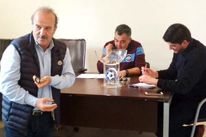 Ο πρόεδρος της ΕΠΣΗ Νίκος Τζώρτζογλου  στην κλήρωση προημιτελικής φάση του Πανελληνίου πρωταθλήματος προεπιλογής της ΕΠΟ