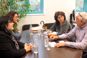 H υποψήφια δήμαρχος Ηρακλείου, επικεφαλής της παράταξης «Ηράκλειο ενΑλλαγή», Λιάνα Σταρίδα με το πρόεδρο της ΔΕΥΑΗ Γ.Βουρεξάκη