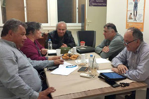 Συνάντηση με τον πρόεδρο και τον  αντιπρόεδρο του τμήματος βόλεϊ του Ηροδότου (ΑΣΠΑ ΗΡΟΔΟΤΟΣ), Βασίλη Φούρναρη και Δανιήλ Μπεμακώρ αντίστοιχα, είχε ο υποψήφιος δήμαρχος Ηρακλείου και επικεφαλής της Δημοτικής Κίνησης «Ηράκλειο Ενεργοί Πολίτες», Ηλία Λυγερός