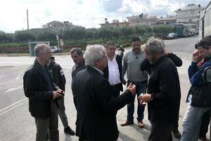 εξέλιξη του έργου διαμόρφωσης του μεγάλου έργου του κυκλικού κόμβου της λεωφόρου Ελευθερίου Βενιζέλου που ενώνει το Γάζι με το Ηράκλειο, στο ύψος της οδού Θριάμβου