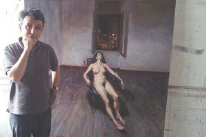 Ο ζωγράφος Γ. Ρόρρης ξεναγός στην συλλογή Σ. Φέλιου