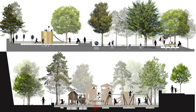 Το φωτορεαλιστικό σχέδιο της τεχνικής υπηρεσίας για τη διαμόρφωση της παιδικής χαράς στην Κνωσό