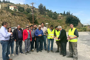 έναρξη των εργασιών τοπογραφικής αποτύπωσης, που πραγματοποιήθηκε στο πλαίσιο της κατασκευής των κόμβων της Αγίας Πελαγίας από τους μηχανικούς του αναδόχου
