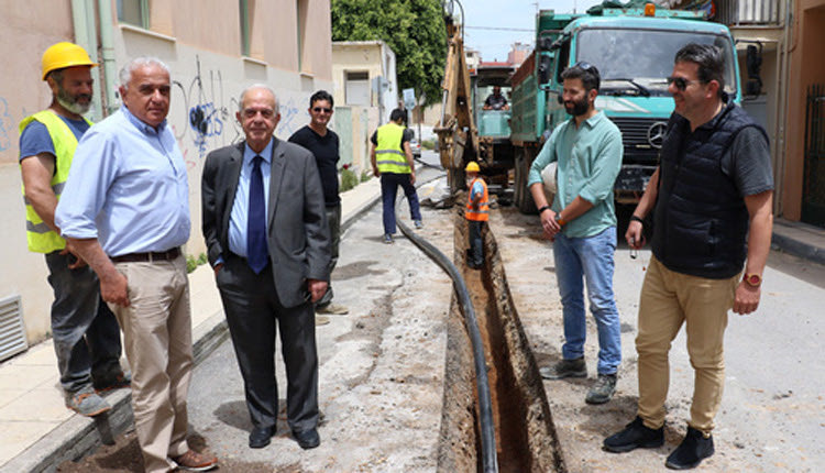 Επίσκεψη στα έργα αντικατάστασης των δικτύων που εκτελούνται στην περιοχή του Μασταμπά, πραγματοποίησε ο δήμαρχος Ηρακλείου κ. Βασίλης Λαμπρινός