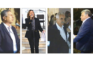 τέσσερις προεκλογικές συγκεντρώσεις υποψηφίων δημάρχων που διεκδικούν τη Λότζια: Λυγερός - Ινιωτάκης - Κουκιαδάκης - Σχοιναράκη