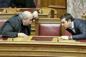 Βούτσης με τον πρωθυπουργό Αλέξη στη Βουλή