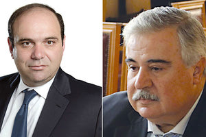 Ο δήμαρχος Αρχανών-Αστερουσίων, Μανόλης Κοκοσάλης και ο αντιδήμαρχος Ηρακλείου Γ. Καραντινός