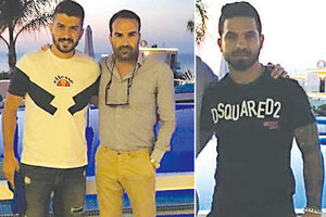 Ο Γιώργος Χαρίτος με τον Νικηφόρο Χαρίτο (αριστερά) και ο Γιώργος Μυλωνάς (δεξιά)