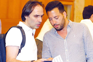 Πουρσανίδης και Παλυβός στη χθεσινή κλήρωση στο πρωτάθλημα της Σούπερ Λιγκ1