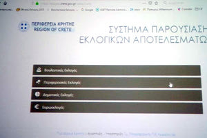 Σελίδα Περιφέρειας Κρήτης για τις εκλογές