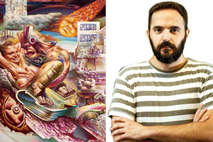 Ο ΓΝΩΣΤΟΣ ΗΡΑΚΛΕΙΩΤΗΣ ΖΩΓΡΑΦΟΣ ΝΙΚΟΣ ΜΟΣΧΟΣ ΜΙΛΑ ΣΤΗΝ “Π” ΜΕ ΑΦΟΡΜΗ ΤΗΝ ΕΚΘΕΣΗ ΕΡΓΩΝ ΤΟΥ ΣΤΗ ΒΑΣΙΛΙΚΗ ΑΓ. ΜΑΡΚΟΥ