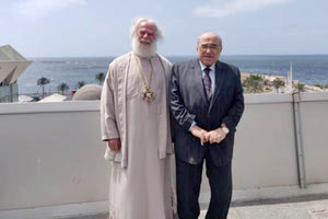 διευθυντής της Αλεξανδρινής Βιβλιοθήκης, Μουσταφά Ελ Φίκι, υποδεχόμενος θερμά χθες τον Πατριάρχη Αλεξανδρείας και πάσης Αφρικής κ.κ. Θεόδωρο Β’