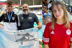 Ο Σωπασής με τον προπονητή του κ. Μηναδάκη και η Κανόγκα