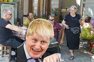  Ο Μπόρις Τζόνσον, ο νέος πρωθυπουργός του Ηνωμένου Βασιλείου στον «Καλόγερο» της κυρίας Νικολέτας Κουτλάγκα στην πλατεία της Αργαλαστής Πηλίου