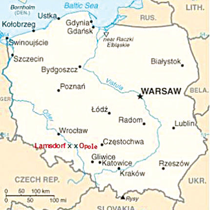 θέση του στρατοπέδου Lamsdorf