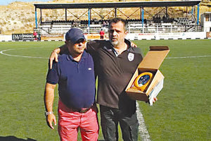 Οι πρόεδροι Δαμάστας και ΠΑΟΚ κ.κ. Παπαδάκης, Μπουμάκης