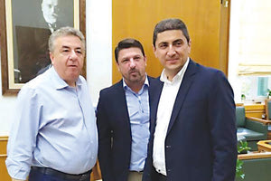 η πρώτη συνάντηση του Σταύρου Αρναουτάκη και του Λευτέρη Αυγενάκη, μετά τον τηλεφωνικό καβγά που είχανε